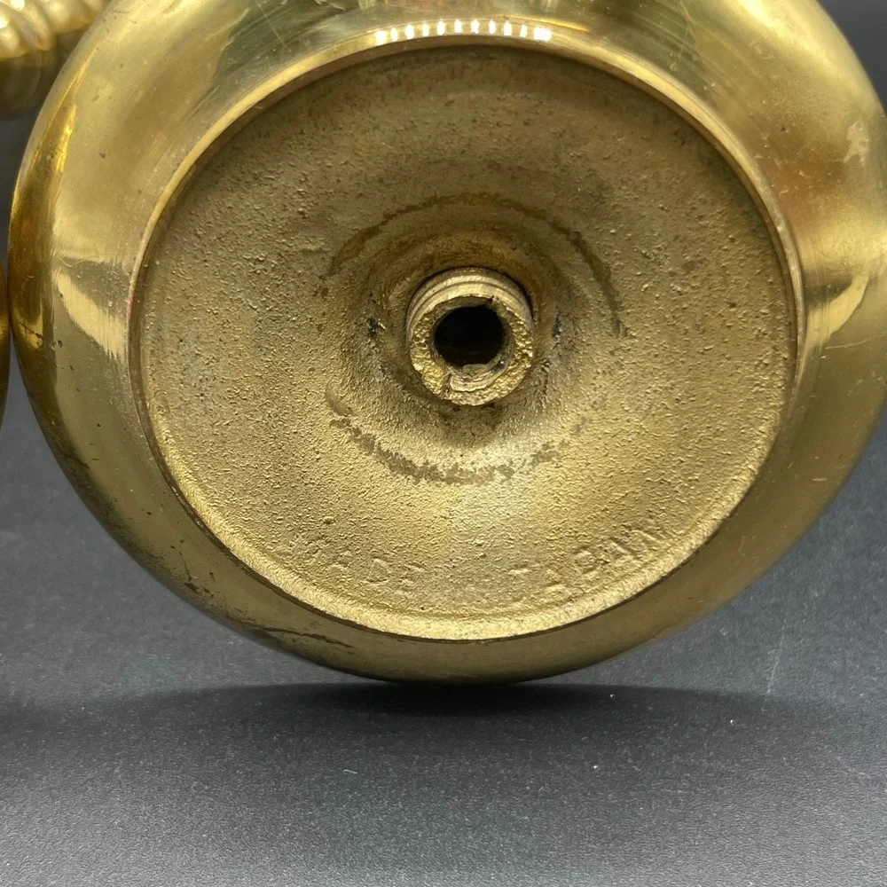 Vintage Brass Candlestick Holders Set of 2 Made in Japan 6.5 Inch Tall Baluster